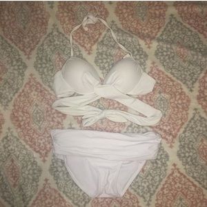 white bikini set (top and bottom)